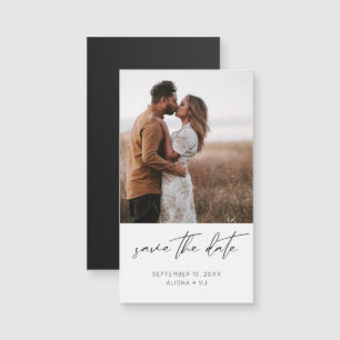 Moderne Chic Foto Verti W Save the Date-magneet SM