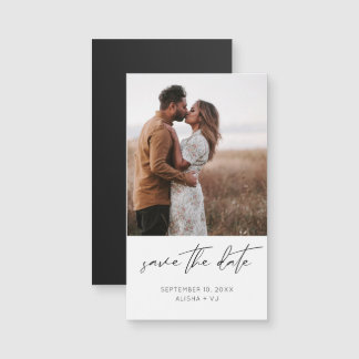 Moderne Chic Foto Verti W Save the Date-magneet SM