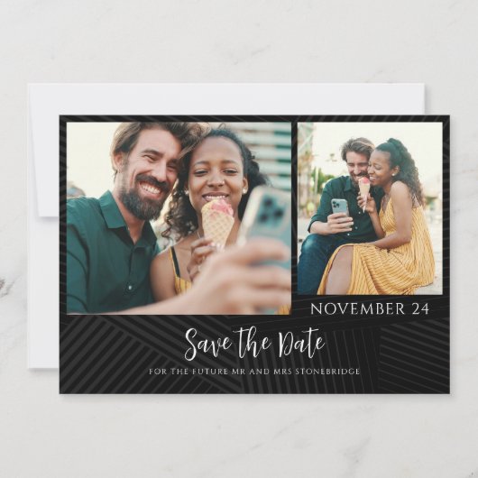 Moderne Chic Foto's Save the Date Aankondiging (Voorkant)