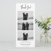 Moderne Chic Fotostrip Huwelijk Dank u (Staand voorkant)