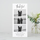 Moderne Chic Fotostrip Huwelijk Dank u (Staand voorkant)