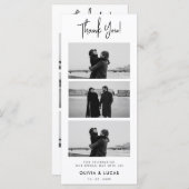 Moderne Chic Fotostrip Huwelijk Dank u (Voorkant / Achterkant)