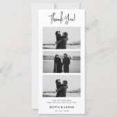 Moderne Chic Fotostrip Huwelijk Dank u (Voorkant)