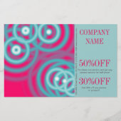 moderne chic fuchsia aqua blauwe abstract flyer (Voorkant)