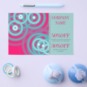 moderne chic fuchsia aqua blauwe abstract flyer (Enkel)