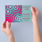 moderne chic fuchsia aqua blauwe abstract flyer (Hand)