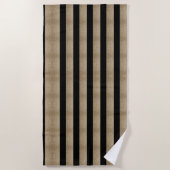 Moderne chic geometric black and gold stripes strandlaken (Voorkant)