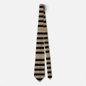 Moderne chic geometric black and gold stripes stropdas (Voorkant)
