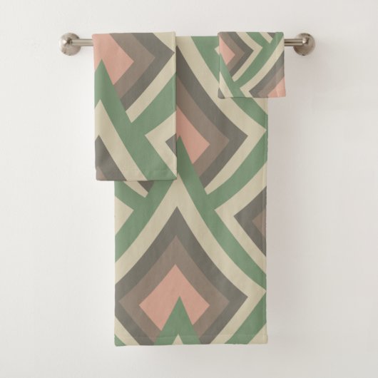 Moderne Chic Geometrische Pastelkleuren Bad Handdoek (Insitu)
