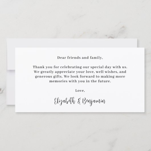 Moderne Chic Gepersonaliseerde 3 foto bruiloft Bedankkaart (Achterkant)