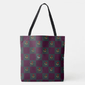 Moderne Chic Geruit Met Bloem Tote Bag (Voorkant)