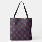 Moderne Chic Geruit Met Bloem Tote Bag (Achterkant)