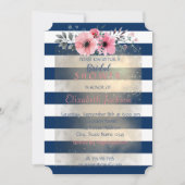 Moderne Chic Gestreepte Bloemen Bruidsdouche Kaart (Voorkant)
