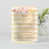 Moderne Chic Gestreepte Bloemen Bruidsdouche Kaart (Staand voorkant)