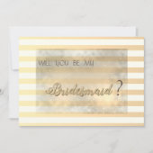 Moderne chic gestreepte bloemen bruidsmeisje kaart (Voorkant)