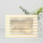 Moderne chic gestreepte bloemen bruidsmeisje kaart (Staand voorkant)