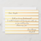 Moderne chic gestreepte bloemen bruidsmeisje kaart (Achterkant)
