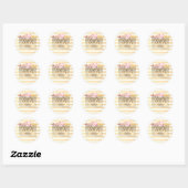 Moderne Chic Gestreepte Bloemen Ronde Sticker (Vel)
