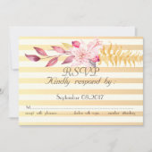 Moderne chic gestreepte bloemen RSVP Kaart (Voorkant)