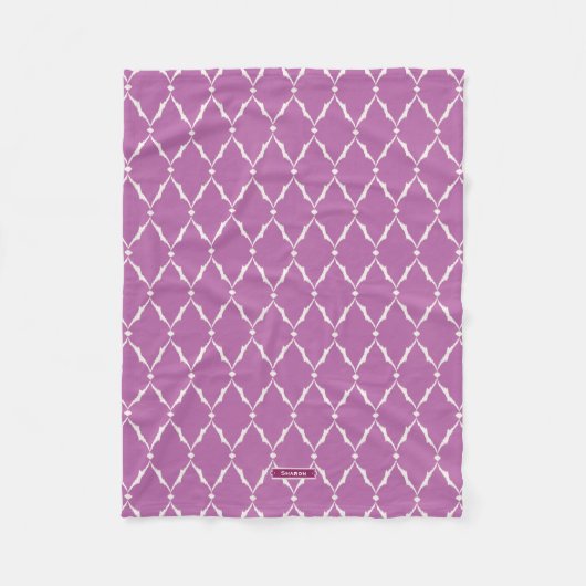 Moderne chic gestructureerd paars ikat chevron pat fleece deken (Voorkant)