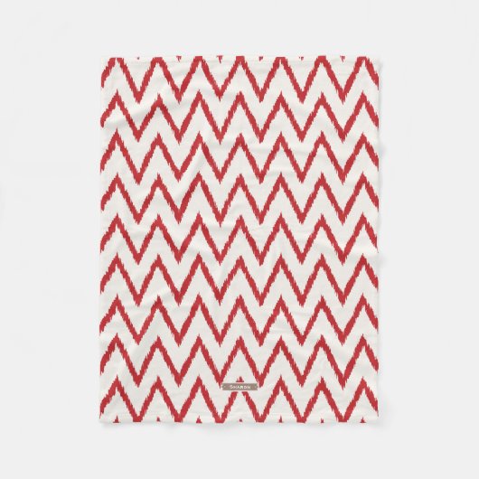Moderne chic gestructureerd rood ikat chevron patr fleece deken (Voorkant)