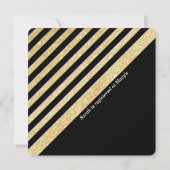 Moderne Chic Gold & Black Shower of Dinner Party Kaart (Achterkant)