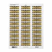 Moderne Chic Gold Buffalo Plaid Vrolijke Kerstmis Etiket (Full Sheet)