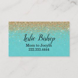 Moderne Chic Gold- en Turquoise-kaart Contactkaartje