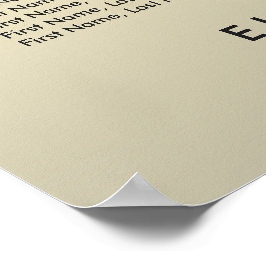 Moderne Chic Gold Floral Wedding Seating Chart Poster (Hoek)