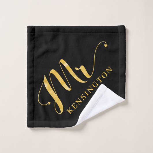 Moderne Chic Gold Folie Typografie Mr. Pas getrouw Bad Handdoek (Wasdoekje)
