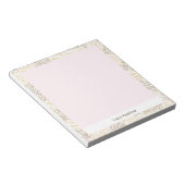 Moderne Chic Gold Glitter Confetti Lijst Blush Pin Notitieblok (Schuin)