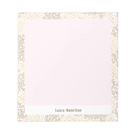 Moderne Chic Gold Glitter Confetti Lijst Blush Pin Notitieblok