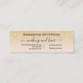 Moderne chic gold glitter ombre blush afspraak mini visitekaartje (Achterkant)