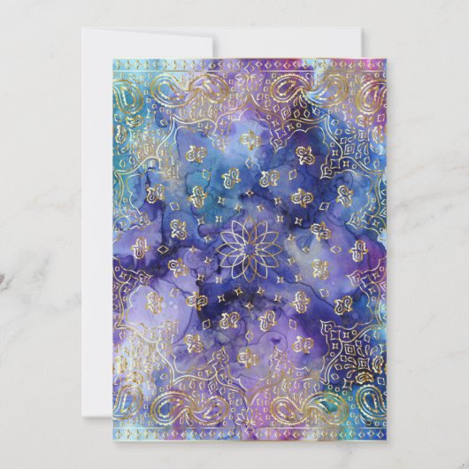 Moderne Chic Gold Paisley Kaart (Achterkant)