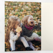 Moderne Chic Gold Strokes met Diamond Shaped Photo Drieluik Kaart (Binnenzijde eerst)