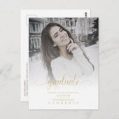 Moderne Chic Gold Typography Script Afstuderen Sch Briefkaart (Voorkant / Achterkant)