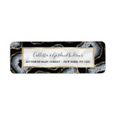 Moderne chic Gold White Agate Geode Stones Etiket (Voorkant)