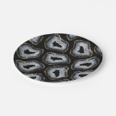 Moderne chic Gold White Agate Geode Stones Papieren Bordje (Gekanteld)