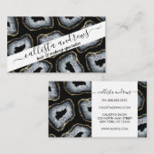 Moderne chic Gold White Agate Geode Stones Visitekaartje (Voorkant / Achterkant)