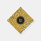 Moderne chic goud luipaardprint patroon monogram servetten (Hoek)