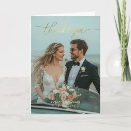 Moderne Chic Gouden Gevouwen Trouwbedankkaart Bedankkaart