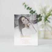 Moderne Chic Gouden Typografie Script Afstudeer Sc Briefkaart (Staand voorkant)