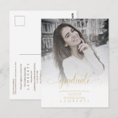 Moderne Chic Gouden Typografie Script Afstudeer Sc Briefkaart (Voorkant / Achterkant)