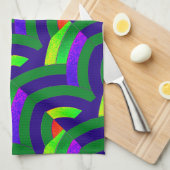 moderne chic green/marineschoorters theedoek (Quarter Fold)
