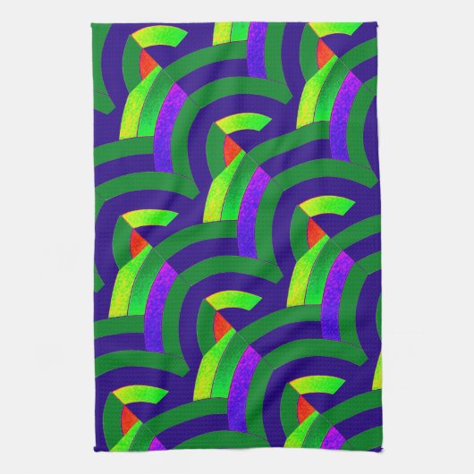 moderne chic green/marineschoorters theedoek (Verticaal)