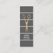 Moderne Chic Grey Copper Scissor Hair Stylist Mini Visitekaartje (Voorkant)