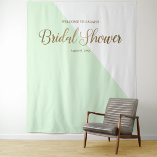 Moderne Chic Groene Gouden Persoonlijke Wandtapijt Wandkleed