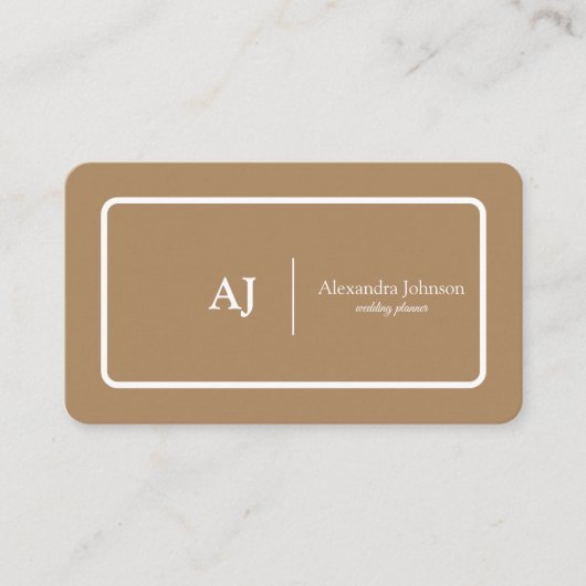 Moderne Chic Groene Monogram Stijlvolle Trendy Visitekaartje (Voorkant)