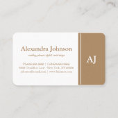 Moderne Chic Groene Monogram Stijlvolle Trendy Visitekaartje (Achterkant)