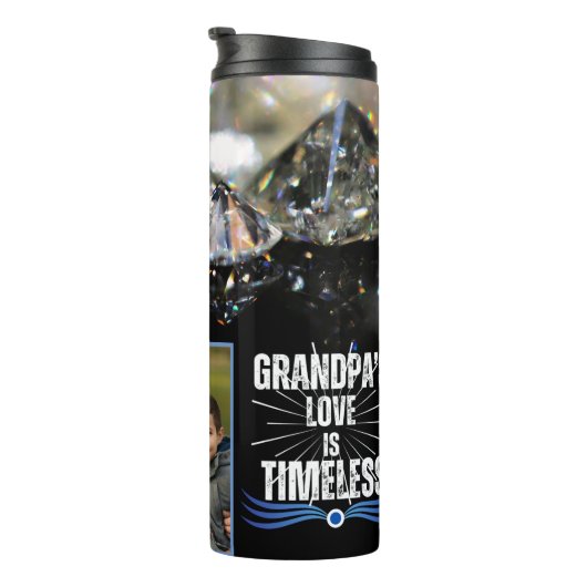 Moderne Chic Grootvader Opa Foto Thermosbeker (Geroteerd rechts)